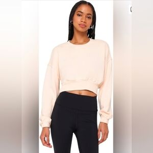 Spiritual Gangster Beige/peach Cropped Sweatshirt NWT